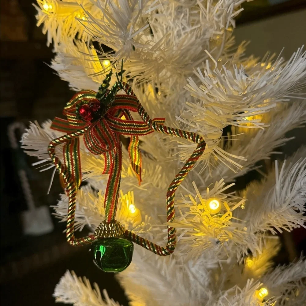 Vintage 1994 Plaid Festive Green Bell Ornament with Red and Gold Accents
